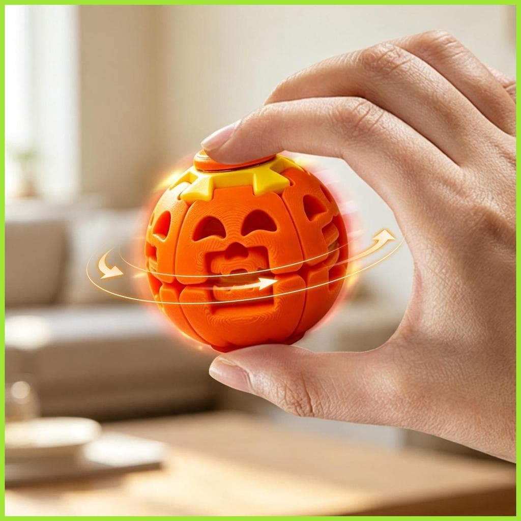 Imprensa Rotação Bola Halloween Abóbora Engraçado Portátil Brinquedo Sensorial Rotativa Para Casa Escola Escritório Carr