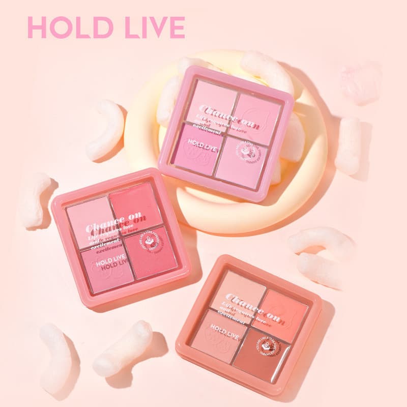 Pó pequeno congelado blush pó névoa quatro cores blush creme blush roxo brilho expansão contorno Natural