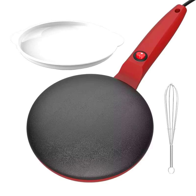 Máquina de Crepe Elétrica Antiaderente Temperatura Ajustável para Panqueca Pizza Bolo Assadeira de Cozinha