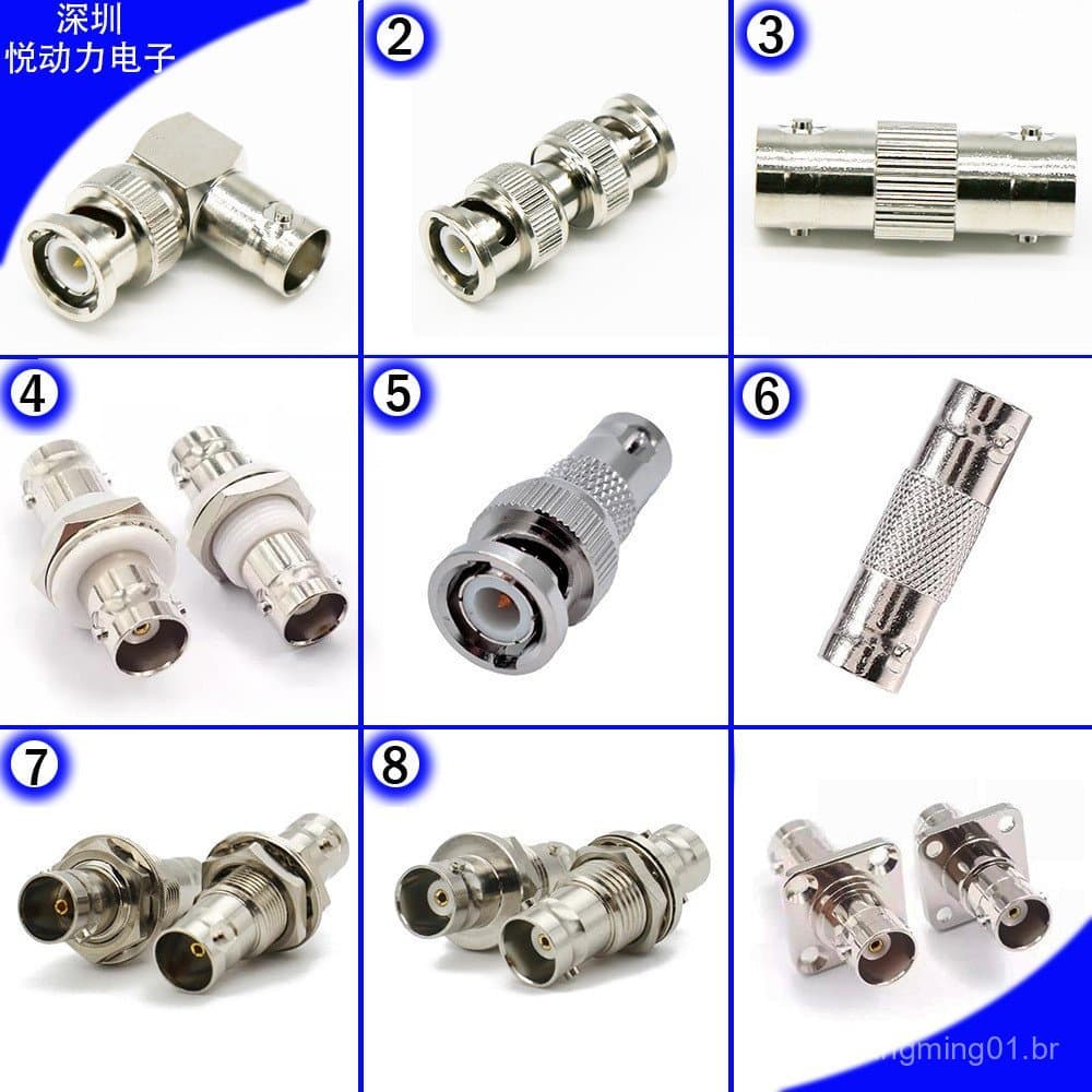 BNCJ/BNCK conector coaxial de alta frequência totalmente em cobre, BNC macho para BNC fêmea, placa quadrada BNC-KK/KKY/K