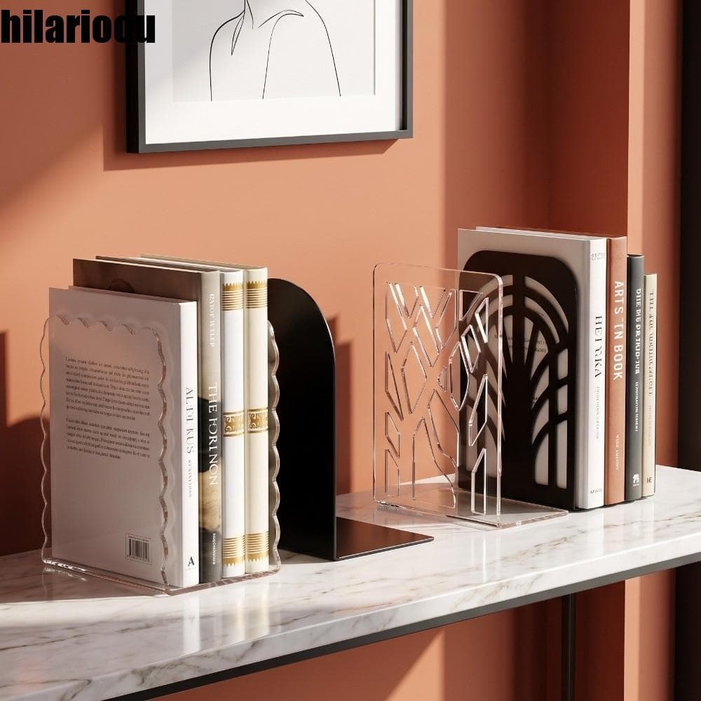 Suporte De Exibição De Livro Acrílico HILARIOOU , Rack De Armazenamento De Livros De Mesa Durável Que Economiza Espaço ,