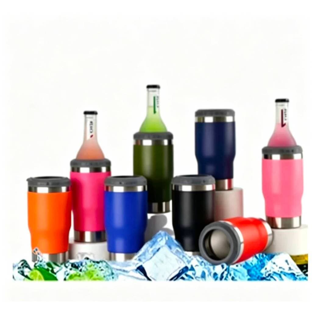 KIT10/15/20/30 Copo Térmico Porta Lata/long Neck Isolamento Vácuo Inox com 2 tampas YT-1012