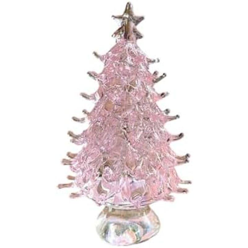 Estatuetas Em Miniatura De Árvore De Natal-Enfeite De Vidro-Da Sorte Com Cascalho Colorido-Para Amantes De Árvores (Bran