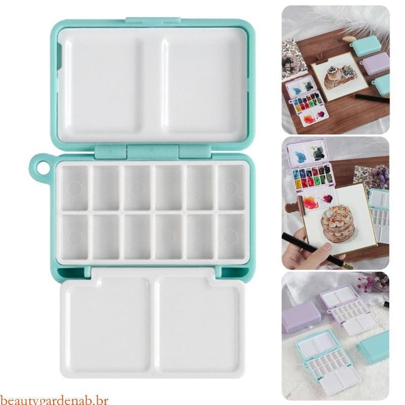 beautygardenab Caixa De Paleta De Pintura Dobrável Bandeja De Mistura De Tinta Aquarela Para Acrílica A Óleo