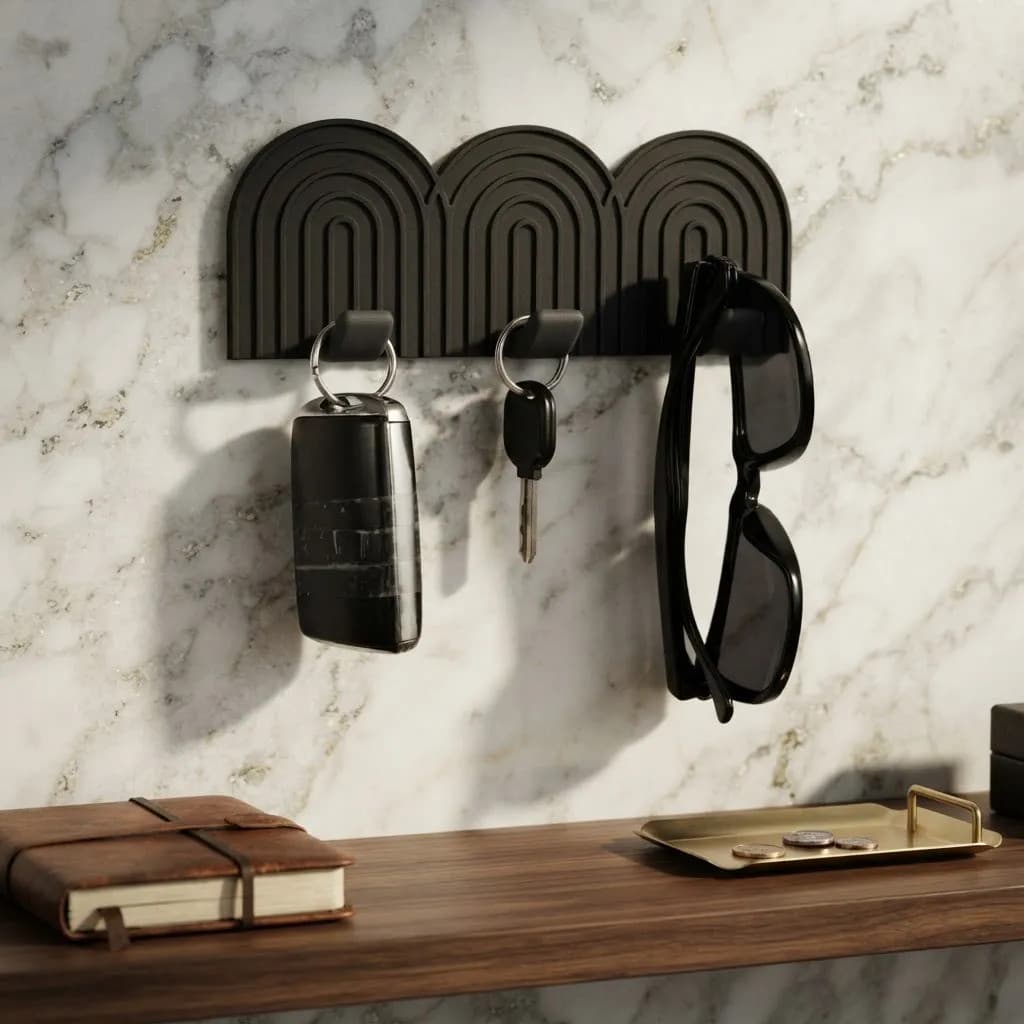 Porta Chaves Modelo Arco-iris Decoração Parede 3 Ganchos