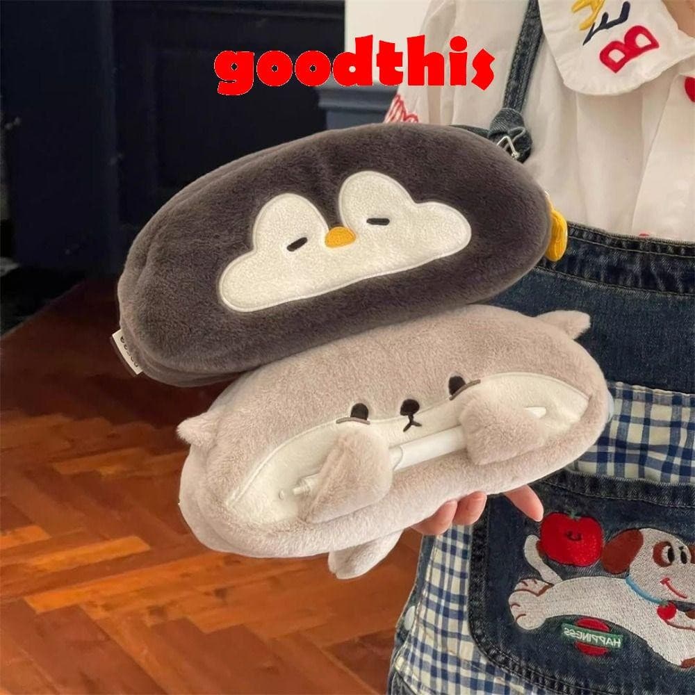 Lápis GOODTHIS , Bolsa De Caneta De Pelúcia De Grande Capacidade , Estudante Organizador De Papelaria De Pinguim Lontra