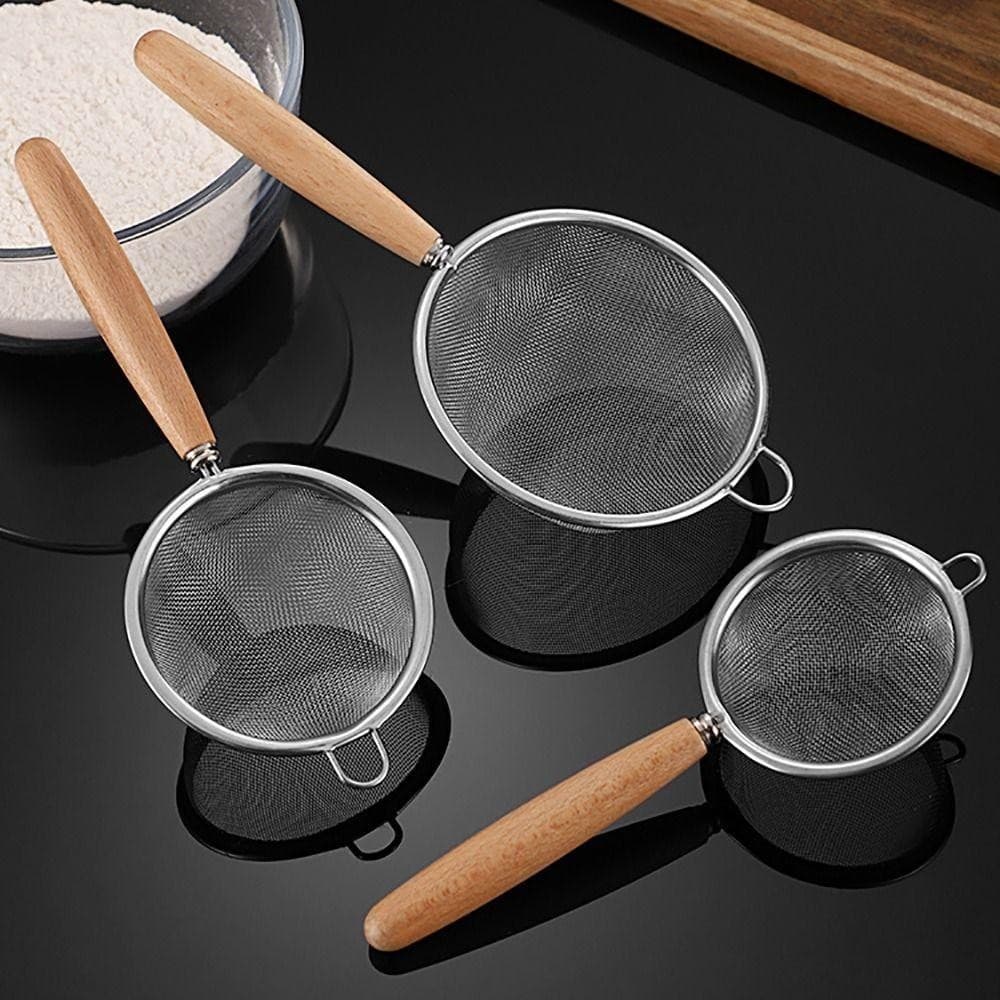 Coador De Malha Fina-Ferramenta De Cozimento De Cozinha Para Filtro De Óleo De Peneira De Farinha