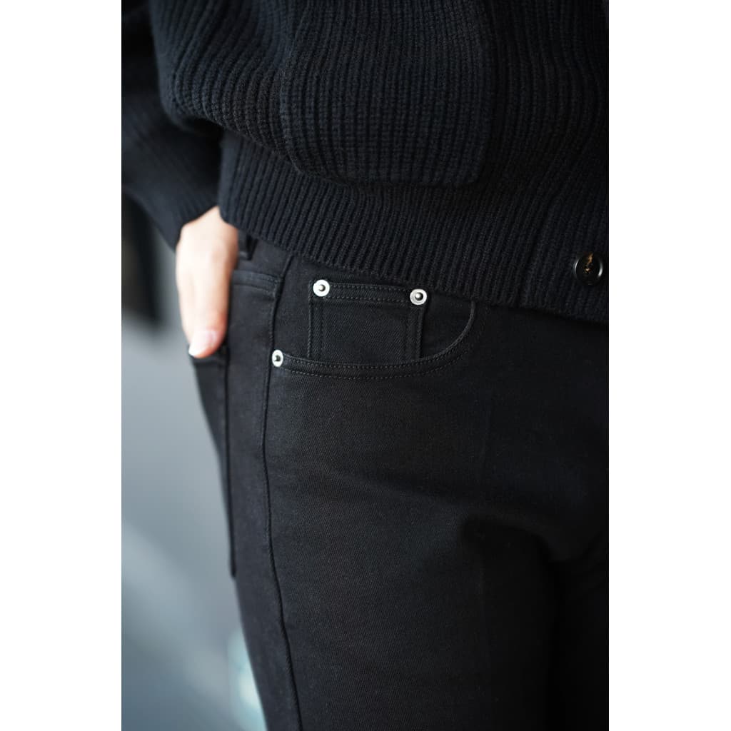 Masculino masculino inverno forro de lã engrossado Jeans mais magro olhar clássico All-Match preto meados de cintura St