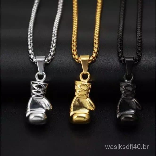 Colar com pingente personalizado de luva de boxe, adequado para esportes e fitness femininos, acessório de joalheria mas
