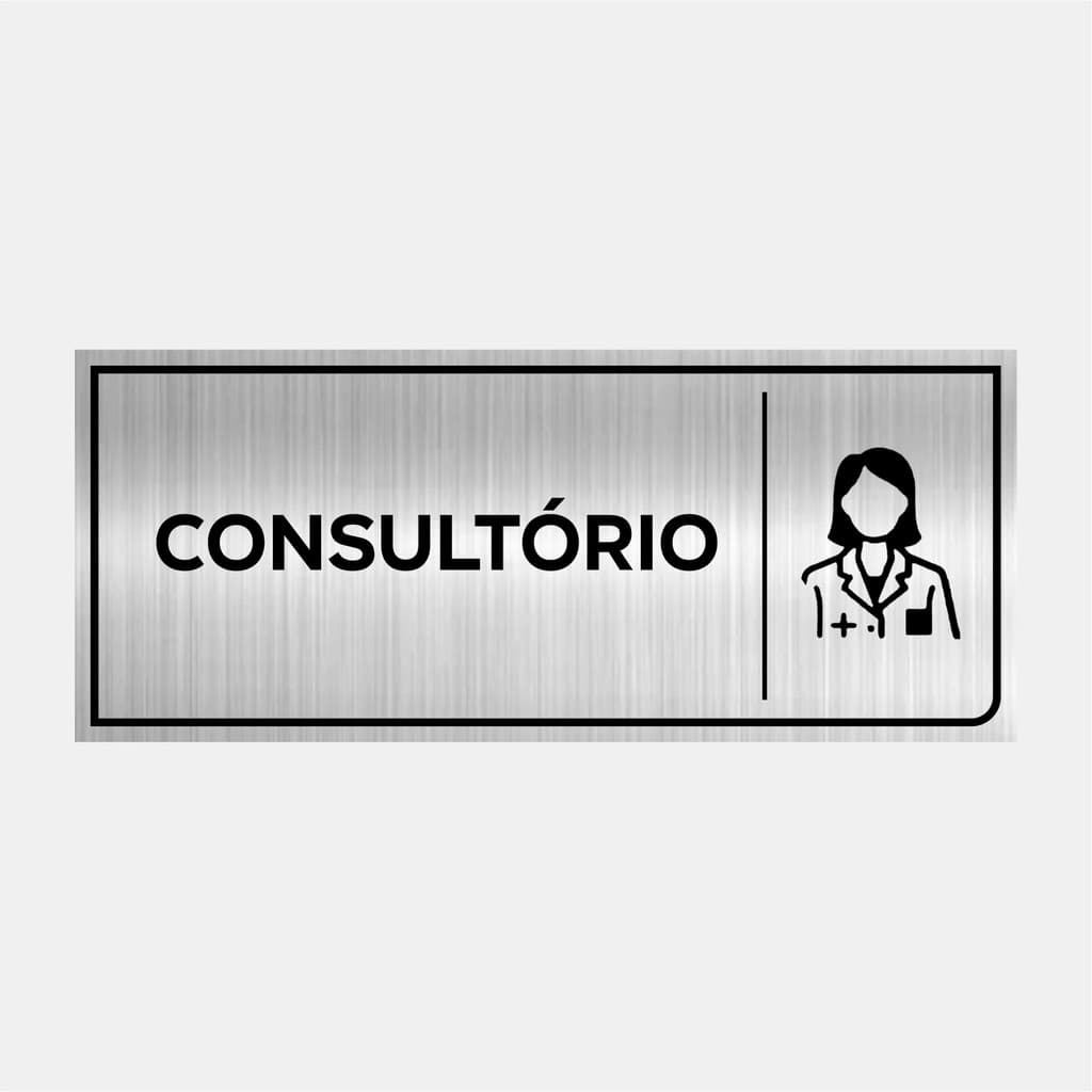 Placa Identificação Porta Consultório 24x10cm
