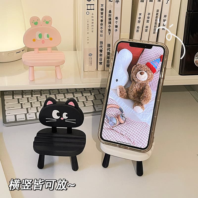 Pequena cadeira pequena suporte do telefone móvel bonito criativo decoração de mesa ipad Tablet preguiçoso suporte quadr