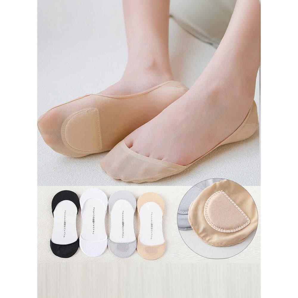 Invisível antepé almofada barco meias mulheres Silicone boca rasa meias Anti-deslizamento não-queda sapatos de salto alt