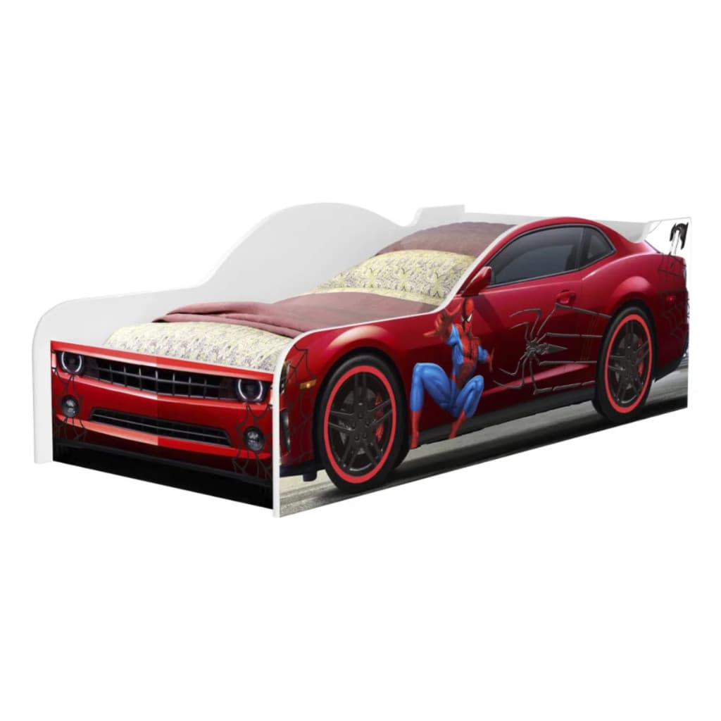 Mini Cama Homem Aranha Infantil + Colchão Incluso Cama Menino com Grade Lateral Em MDF Quarto Temático