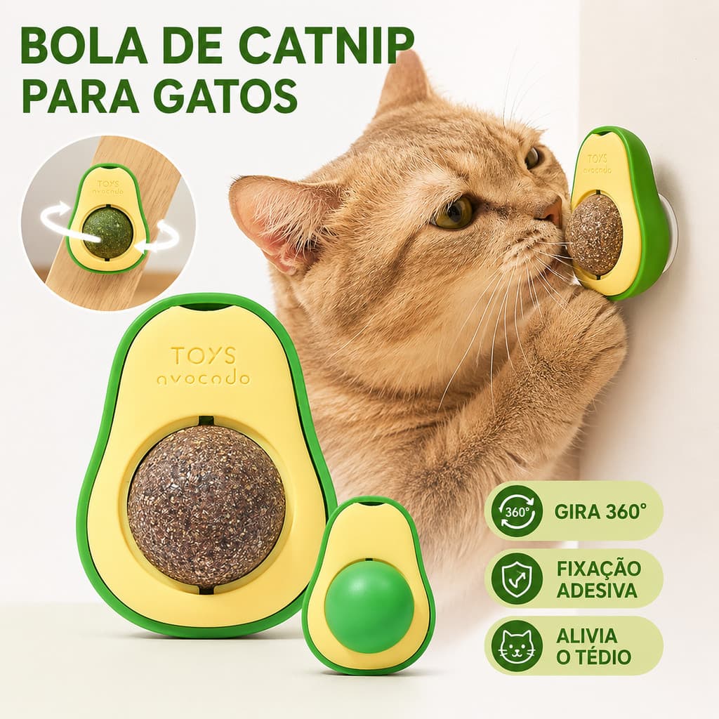 Abacate De Brinquedo Para Gatos Com Catnip Erva Gato Natural Envio imediato