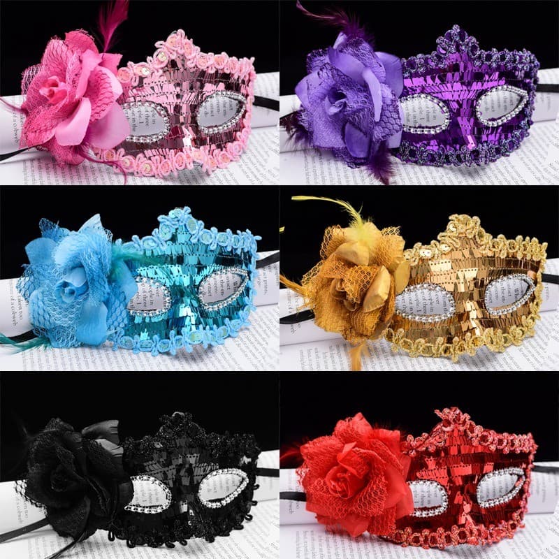 Máscara de maquiagem meia face feminina baile de formatura máscara adulta crianças Anime máscara adereços princesa Hallo