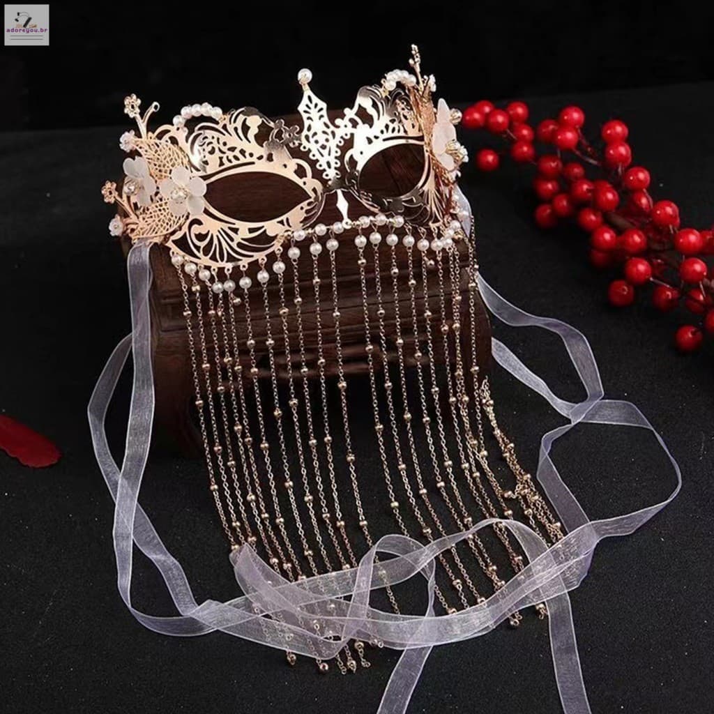 Máscara De Borla Cortina Facial CX-325 Material De Liga Decorativa Acessório De Cobertura Para Festa À Fantasia Performa