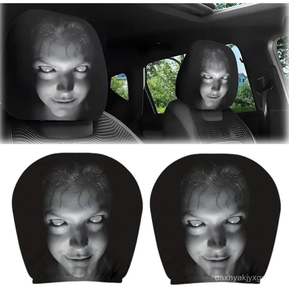 Capas de Encosto de Cabeça GhostFace, Capas Assustadoras para Carros, Protetor de Encosto de Cabeça Elástico, Capa Engra