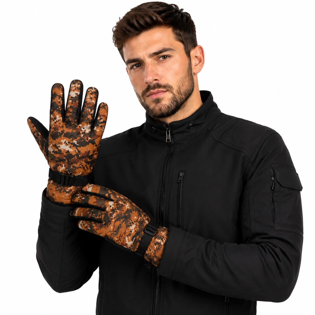 Luva Masculina Térmica Militar Peluciada Ajustável para Moto Frio Intenso LUV-5005 14417