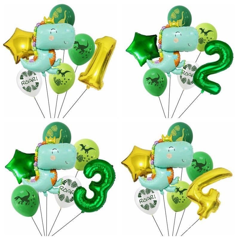 Conjunto de 7 Balões de Dinossauro para Festa de Aniversário, Decorações para Festa Infantil, Balões para Chá de Bebê