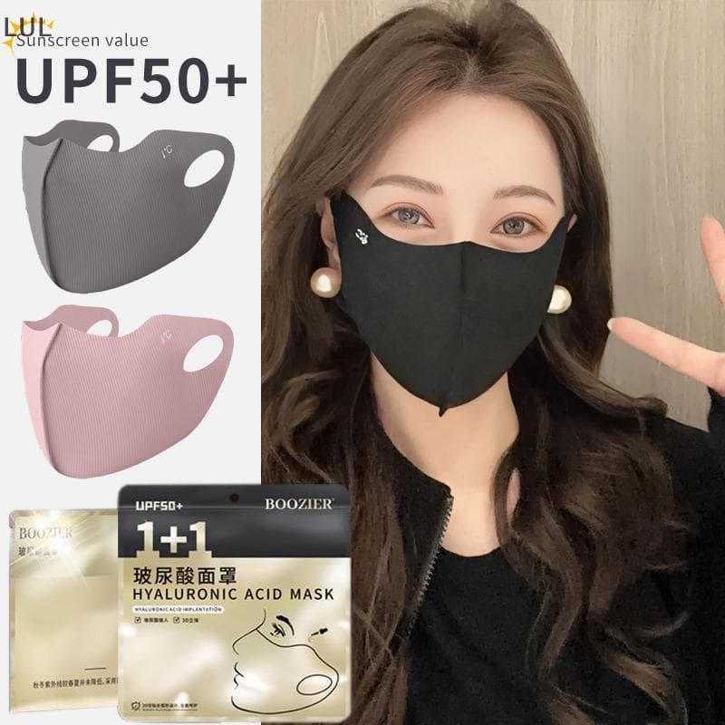 [LUL] UPF50 + Anti-UV Ácido Hialurônico Capa Facial Lavável Esportes Máscara De Proteção Solar BR