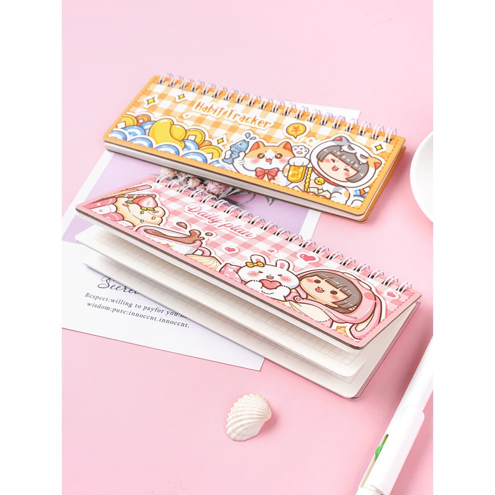 Duaga daga daga Pequeno Mochi Autodisciplina Clock-In Notebook Planejador de aprendizagem Bons hábitos Desenvolver geren