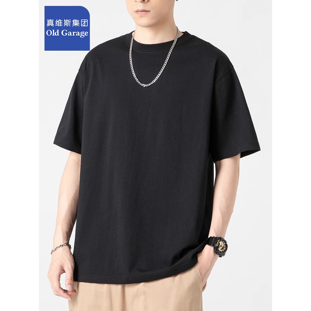 Zhenweisi grupo camiseta de manga curta masculina básica verão puro algodão masculino meia manga fundo solto