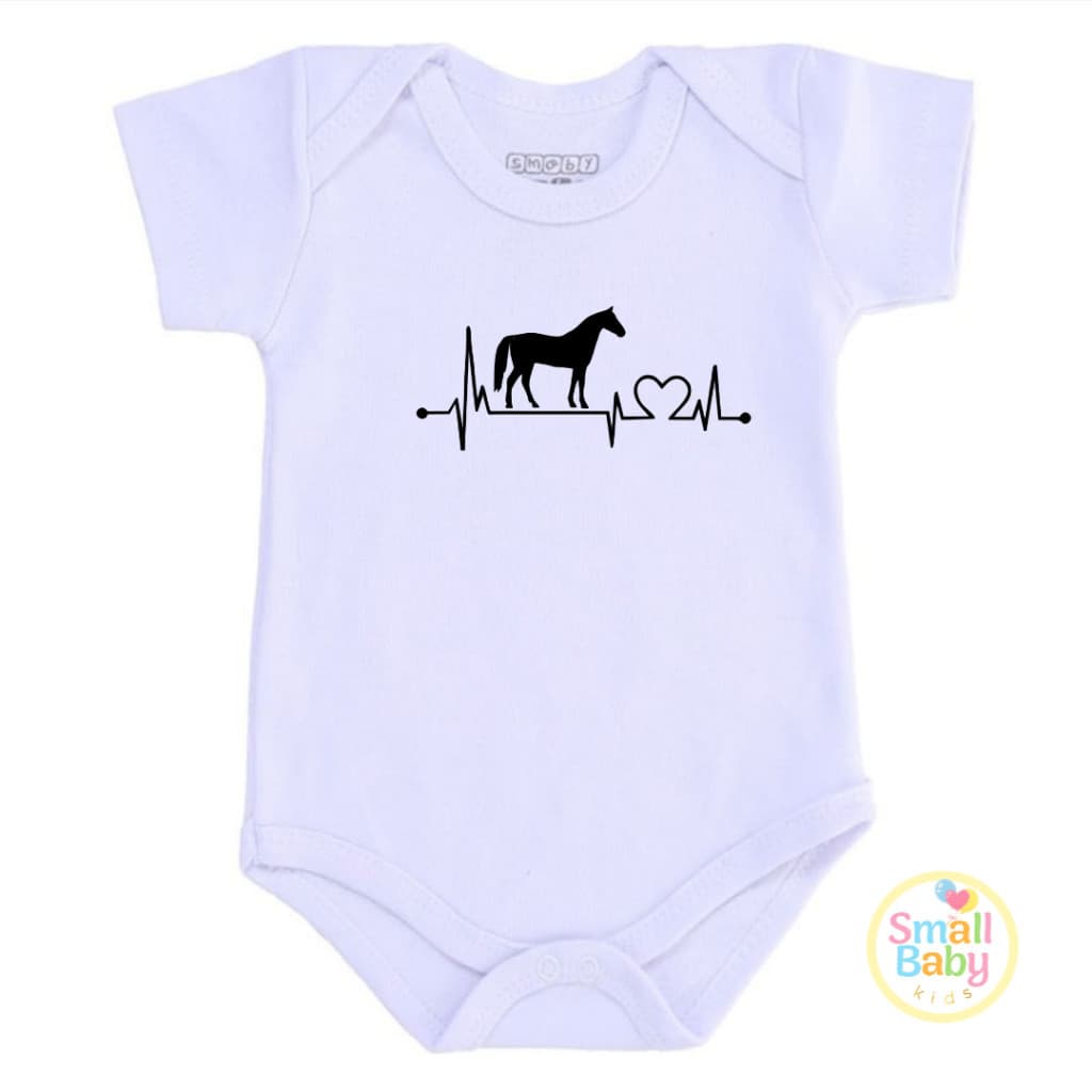 Body Bebe infantil Batimentos de Cavalo Manga Curta Algodão Moda Country
