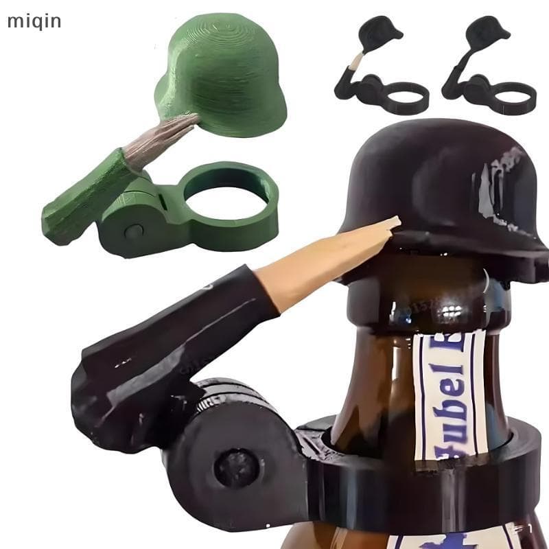 Soldado Saudação Capacete Tampa De Garrafa De Cerveja Criativo Grau Alimentício Reutilizável Vedação Para Casa Bar Ao Ar