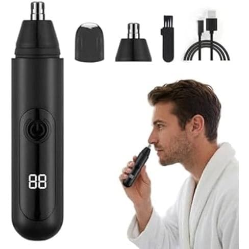 MrBoldNoseHairTrimmer, à prova d'água IP7, design de lâmina dupla, fácil de usar.