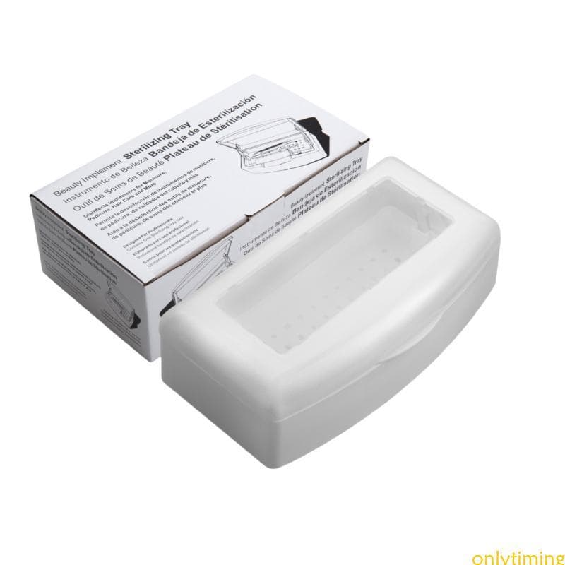 onlytiming Prático Ferramenta De Unhas Esterilizador Caixa Desinfeta Recipiente Bandeja De Limpeza Suprimentos