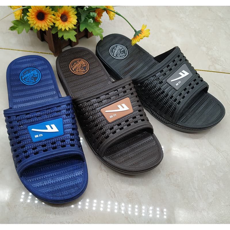 Chinelos masculinos genuínos Pull Back antiderrapantes chinelos internos 3639