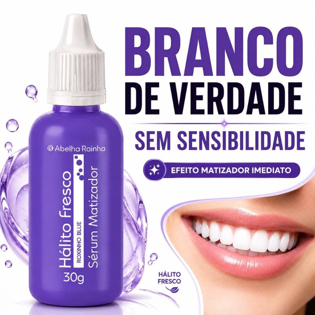 Gel Clareador Dental Sérum Matizador Roxo Neutraliza Amarelado Dentes Hálito Fresco 30g