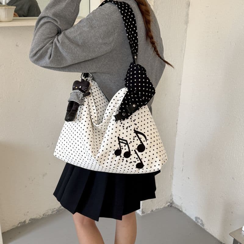 Coreano Polka Dot Note sacola feminina grande saco novo Casual grande capacidade de um ombro saco do mensageiro Commuter
