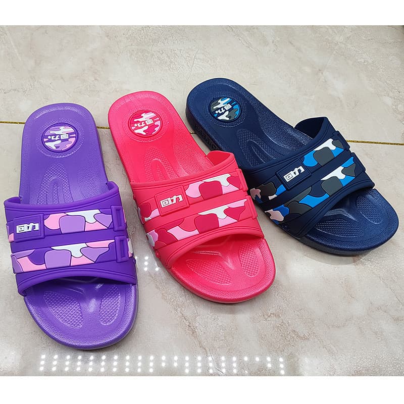 Chinelos femininos genuínos retráteis antiderrapantes sapatos internos 3333-53