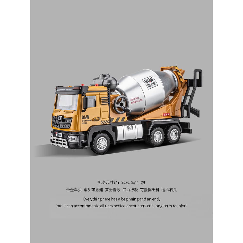 2026 caminhão misturador de liga de grandes dimensões carro de brinquedo das crianças cimento tanque concreto caminhão e