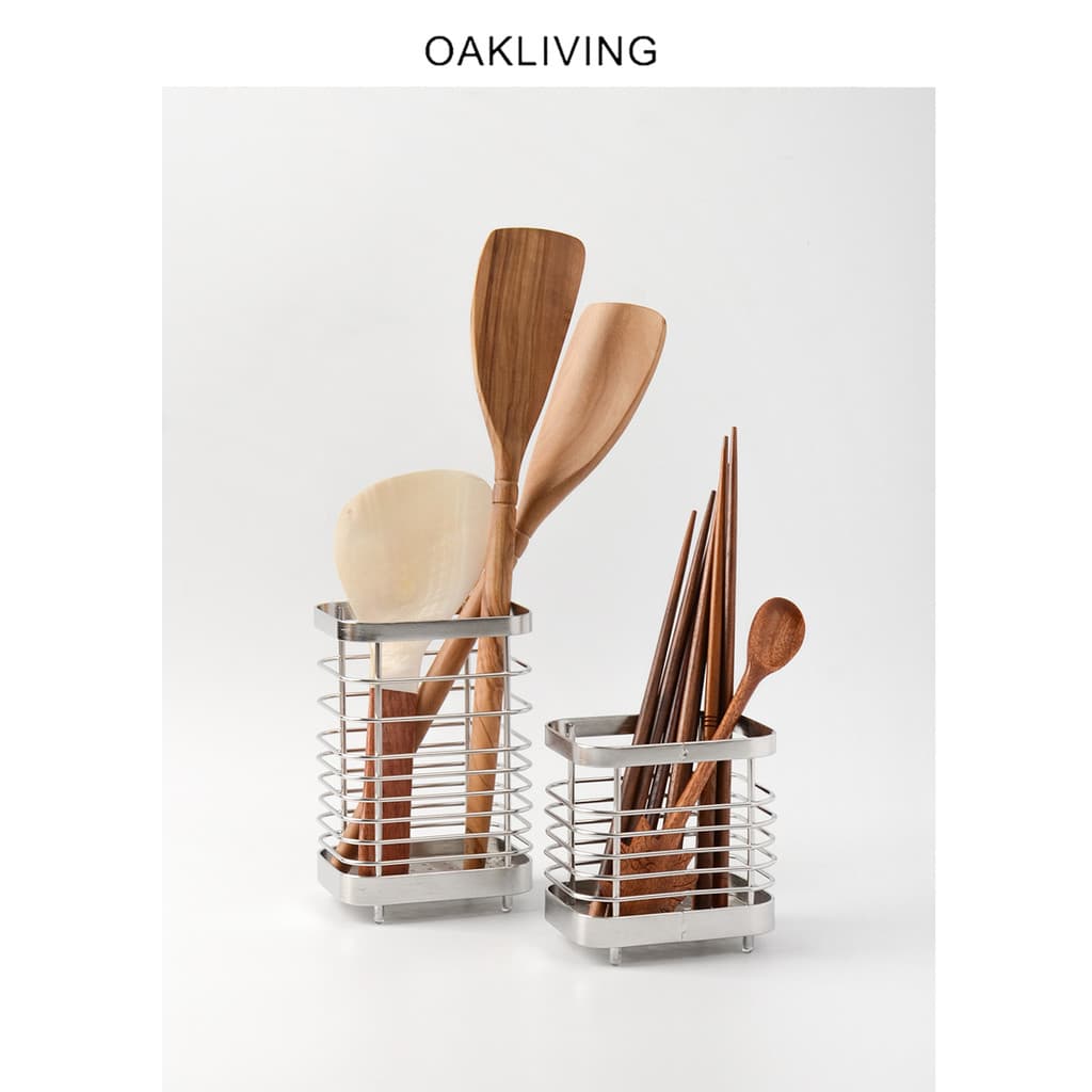 Oakliving cozinha do agregado familiar rack de drenagem aço inoxidável faca garfo colher dreno rack banheiro Desktop esc
