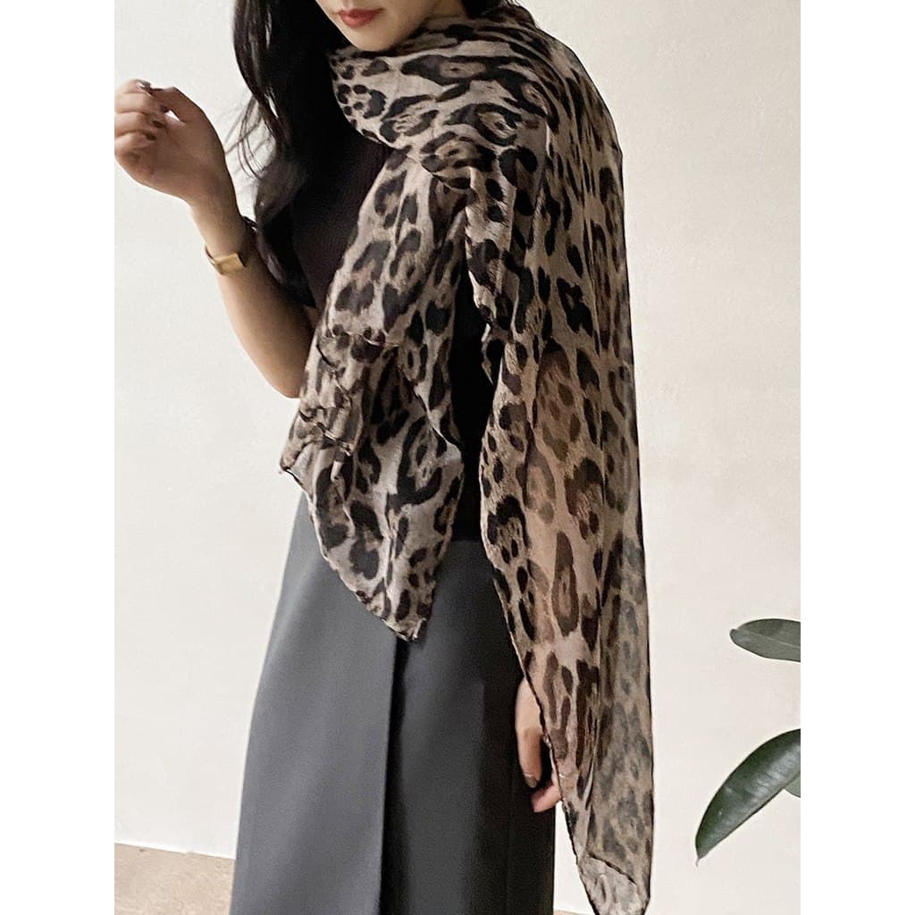 Estilo de dinheiro antigo leopardo impressão Medieval vintage cachecol feminino grande xale Outing decoração estilo core