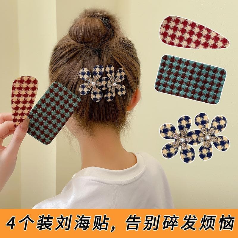 Outono inverno adesivos de cabelo quebrado feminino estilo coreano temperamento velcro velcro franja adesivos Hairpin ad