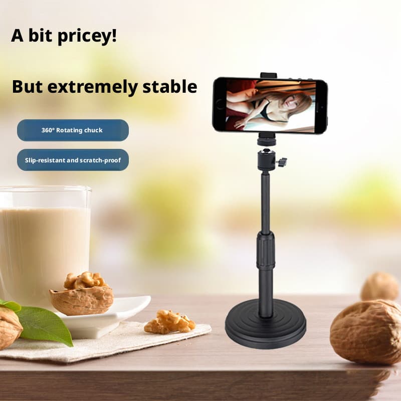 Suporte telescópico para celular de mesa de disco, suporte Universal para celular gimbal, suporte ao vivo de mesa, Mater