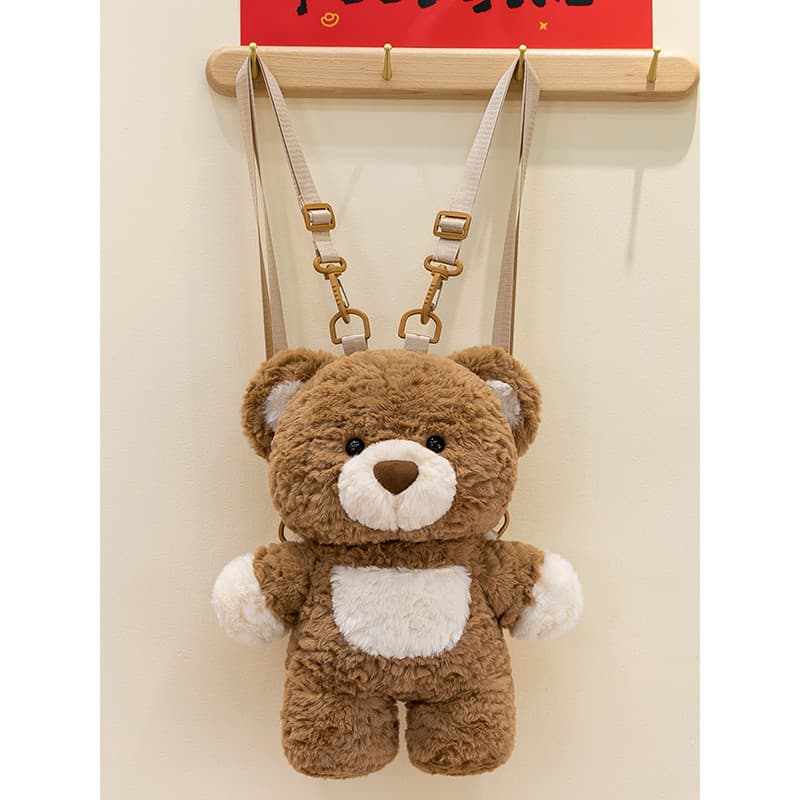 Saco de urso de pelúcia dos desenhos animados dos desenhos animados filhote de cachorro urso boneca saco menina presente