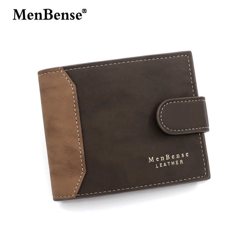 Carteira masculina curta com relevo estilo coreano, com fecho, carteira masculina fosca de três dobras EUAV