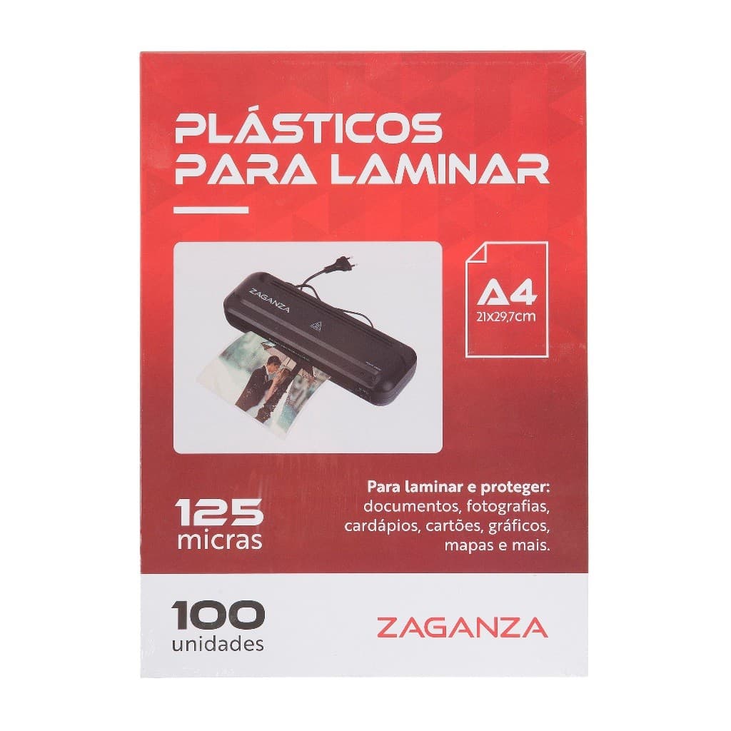Plástico Para Plastificação Zaganza A4 210x297 0,05mm 100un