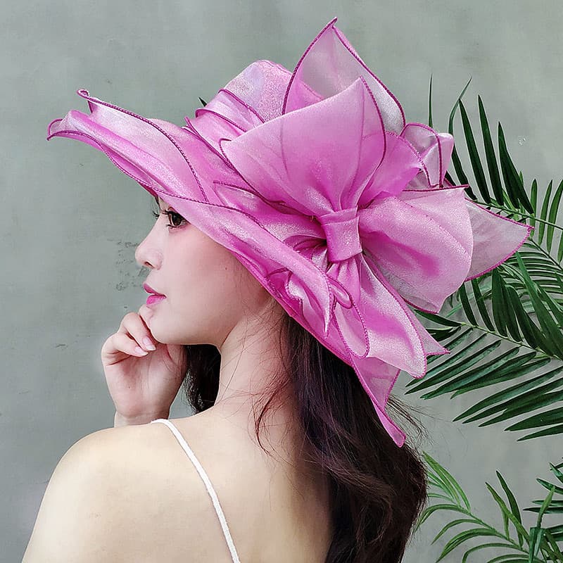 Chapéu feminino verão chapéu de sol Organza aba grande chapéu de praia dobrável moda chapéu de viagem protetor solar cha