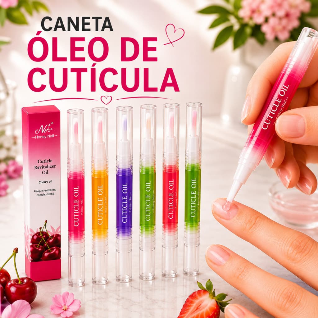 Kit Caneta Óleo Para Cutículas Hidratante Nutritivo Fortalecedor de Unhas