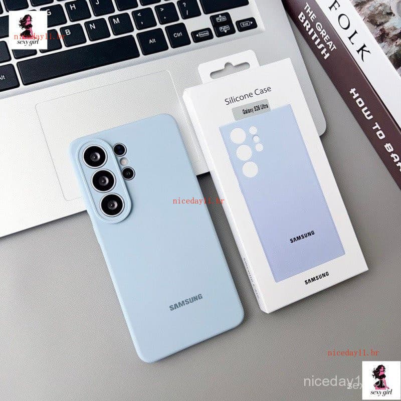 Capa de silicone líquido original de alta qualidade, adequada para Samsung S26 S25 Ultra S26 Plus S24, capa protetora e