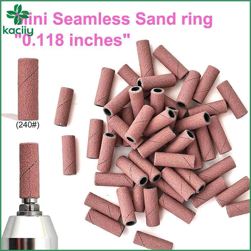 Faixas De Anel De Lixa De Unhas KC 80/120/180/240 Grit Elétrica Manicure Broca Cabeças De Moagem UV Gel Polonês Remoção