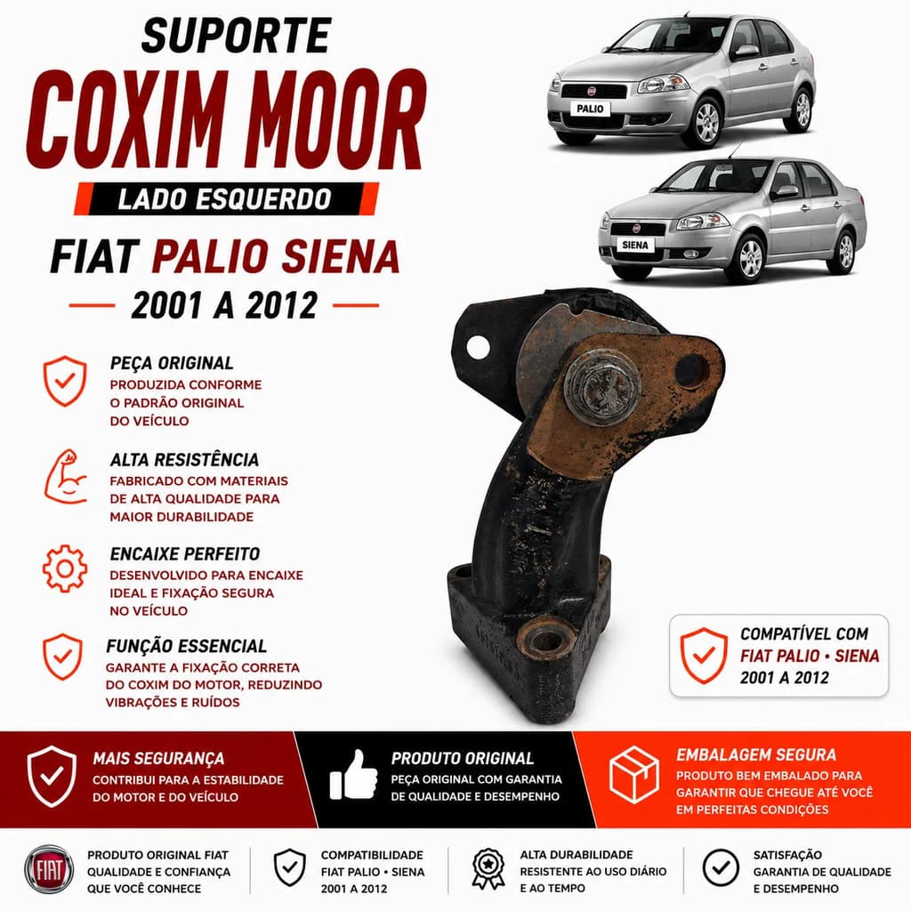 Suporte Coxim Motor Fiat Palio Siena 2001 2004 2008 2012