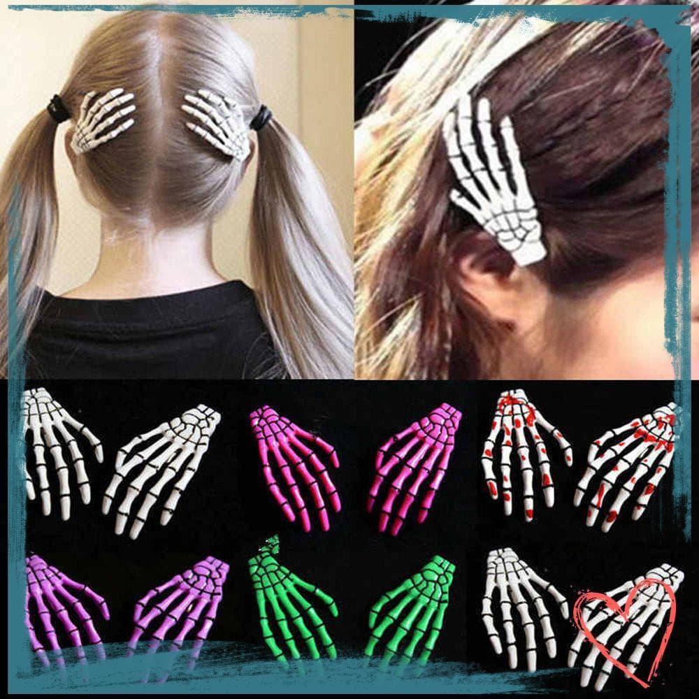 MIHAN 2 Peças De Grampos De Cabelo De Halloween , Acessórios Zumbi Da Moda , Esqueleto Fantasma