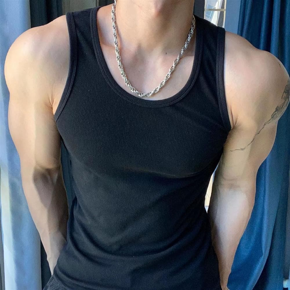 2025 colete com rosca pesada masculino camiseta de fundo branco sem mangas colete magro elástico Fitness esportes colete