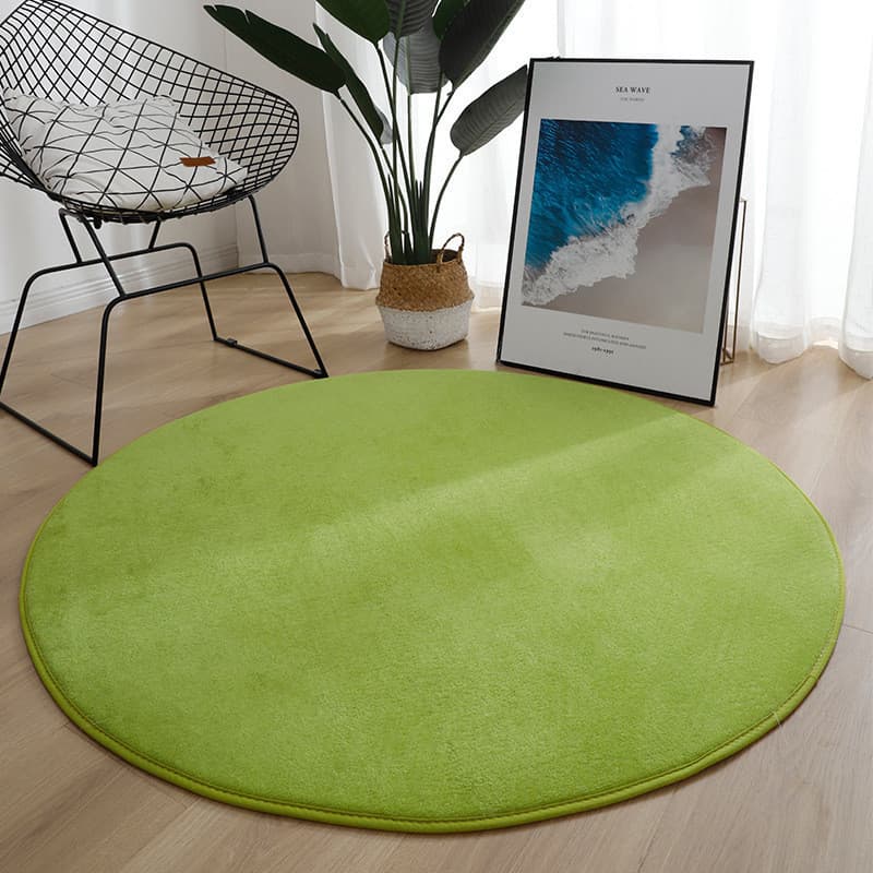 [Novo produto] Tapete redondo de lã Coral de cor sólida Tapete espesso Tapete para sala de estar Tapete para mesa de cen